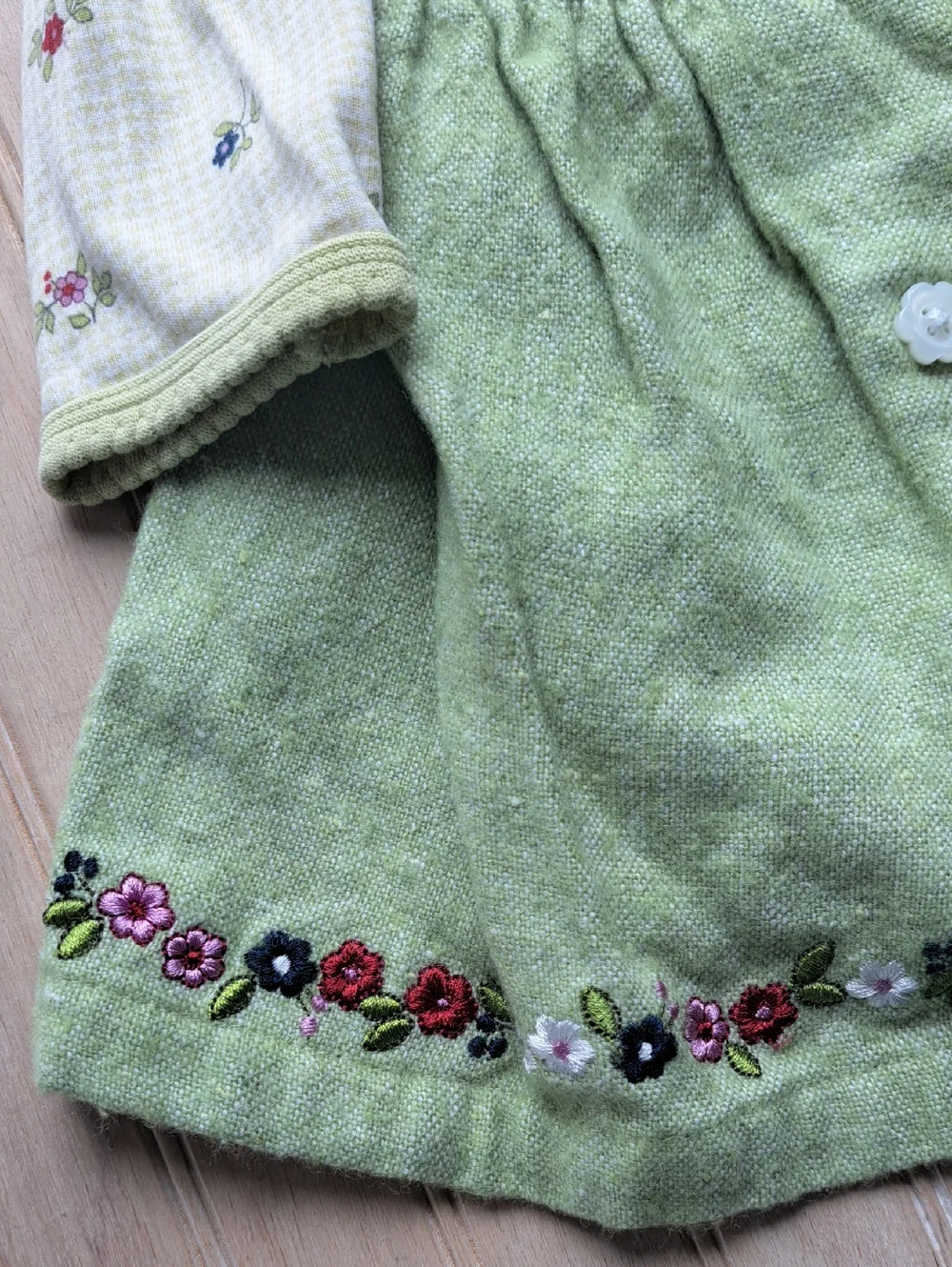 Gymboree Wool Blend Floral Embroidered Jumper Dress Top Set Baby Girl Infant